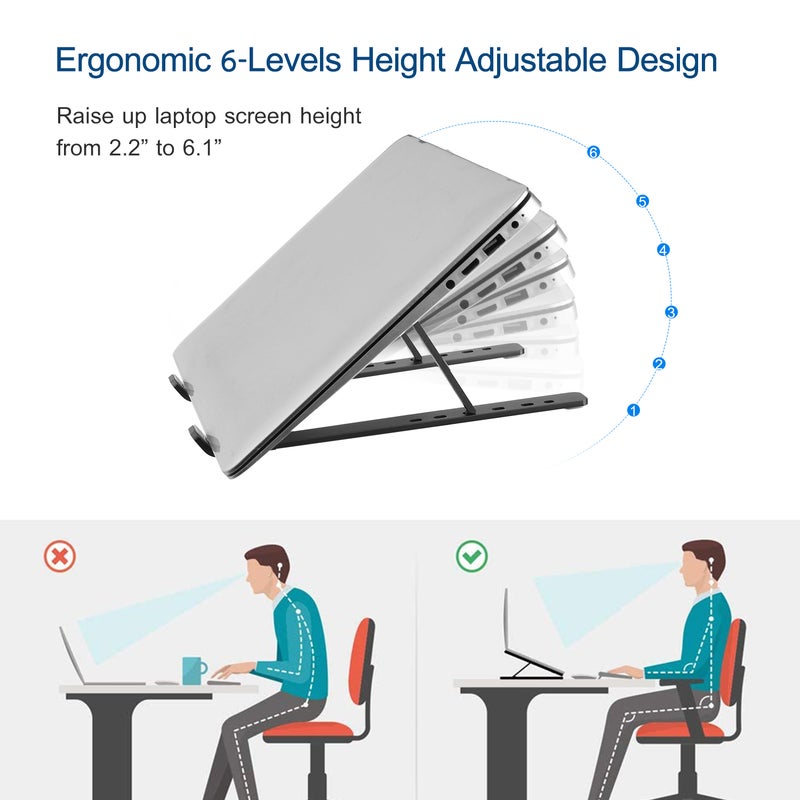 حامل لابتوب محمول قابل للتعديل. أسود - Image 2