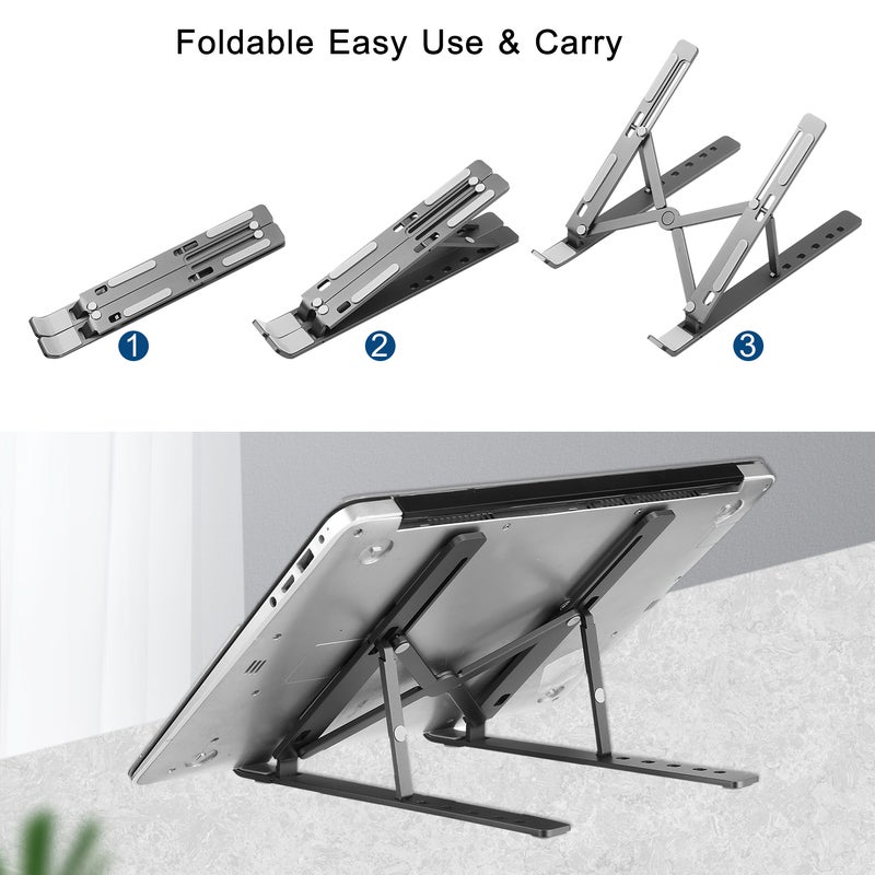 حامل لابتوب محمول قابل للتعديل. أسود - Image 3