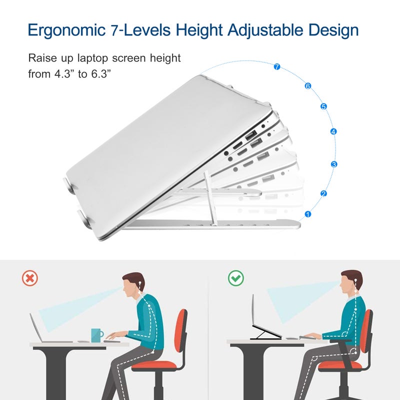 Adjustable Portable Elevator Laptop Stand Silver  - Image 5