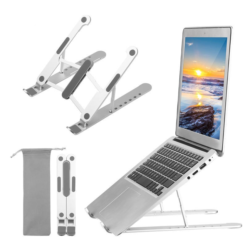Adjustable Portable Elevator Laptop Stand Silver  - Image 1