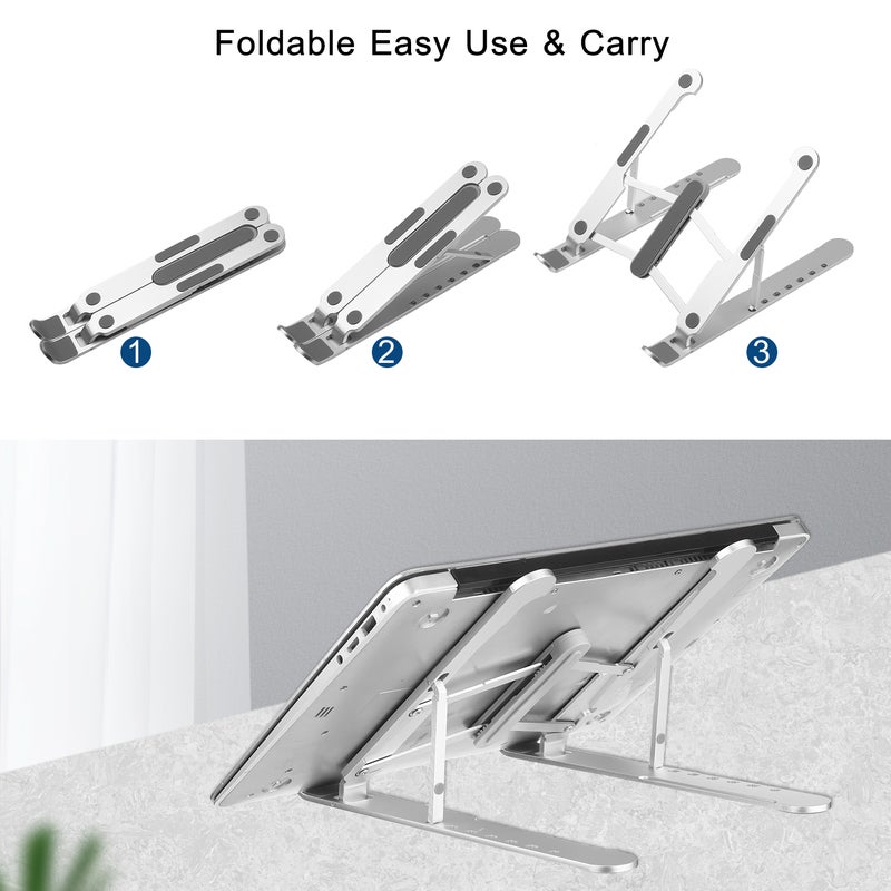 Adjustable Portable Elevator Laptop Stand Silver  - Image 3