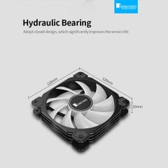 Generic 12 cm Computer Cooling Fan Case With Hydraulic Bearing 10 LED Lamp Beads Black  - Image 3