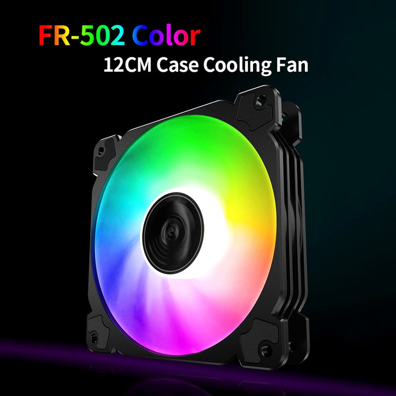 12 cm Computer Cooling Fan Case With Hydraulic Bearing 10 LED Lamp Beads Black