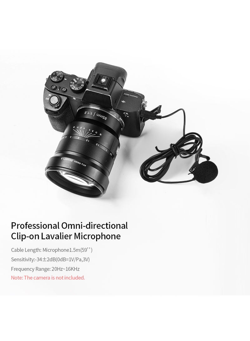 GL-119 3.5AUX Lavalier Omni Directional Condenser Microphone LC2-LU-289 Black  - Image 3