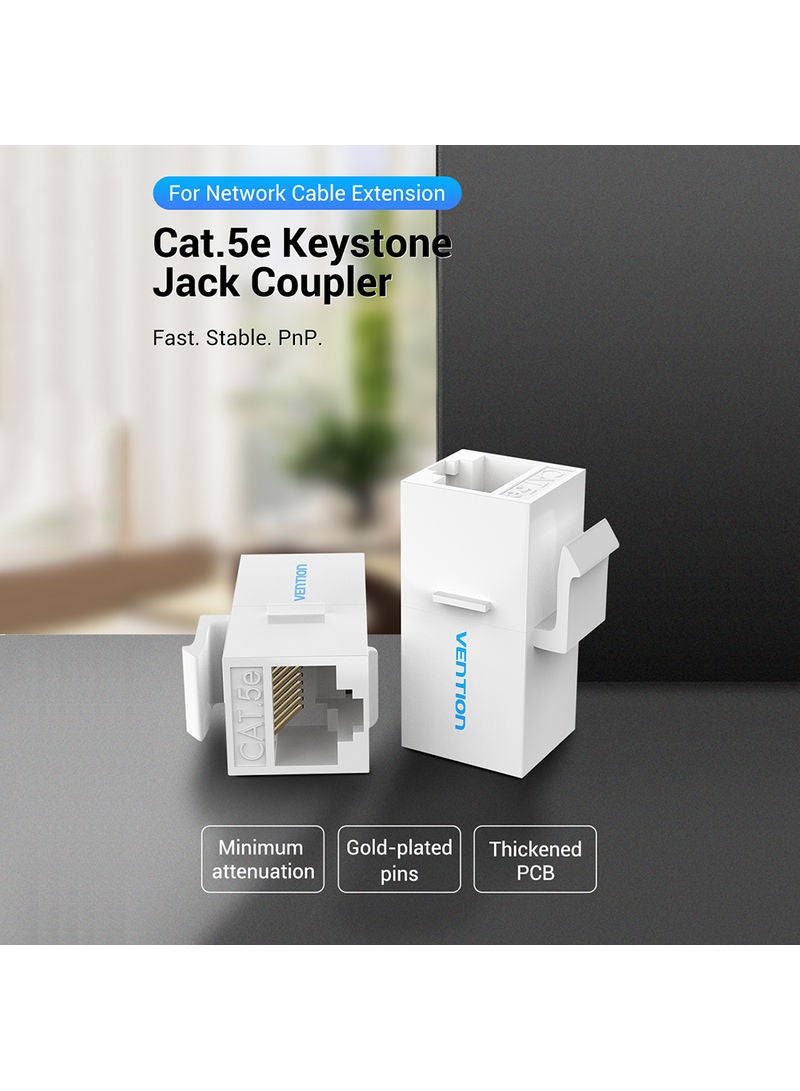 VENTION Connector Cat.5e UTP Keystone Jack Coupler For Network Cable Extension White  - Image 5