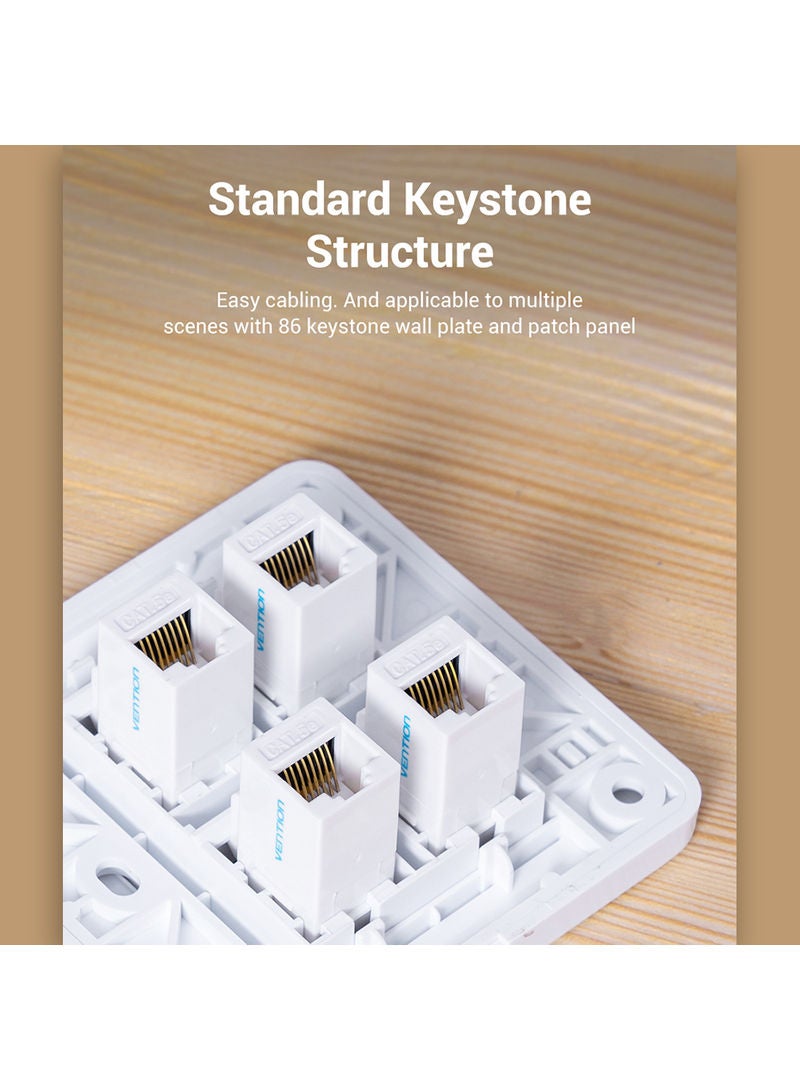 VENTION Keystone Jack Netwrok Cable White  - Image 2