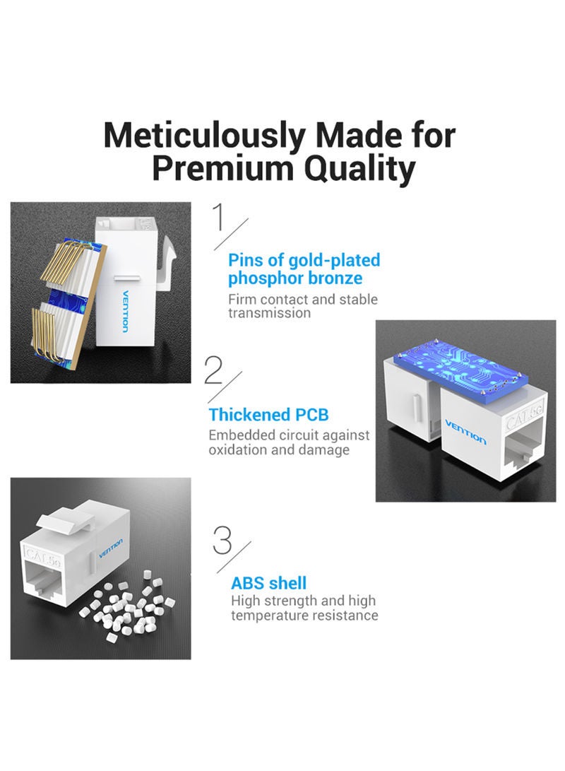 VENTION Keystone Jack Netwrok Cable White  - Image 4