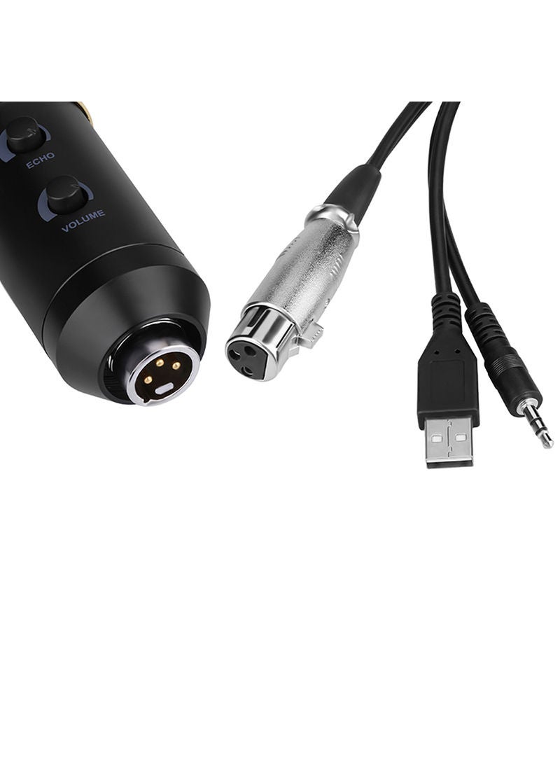 Professional Studio USB Condenser Microphone With Cardioid Studio Recording Mic Black - Image 3