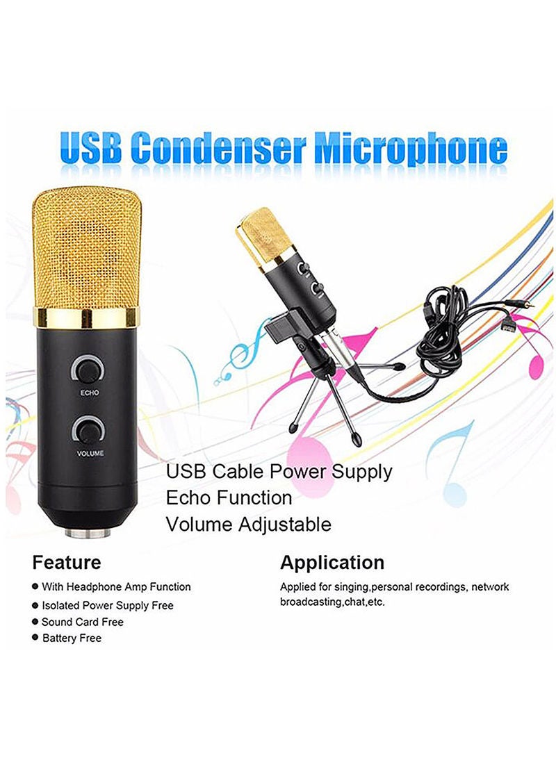 Professional Studio USB Condenser Microphone With Cardioid Studio Recording Mic Black - Image 4