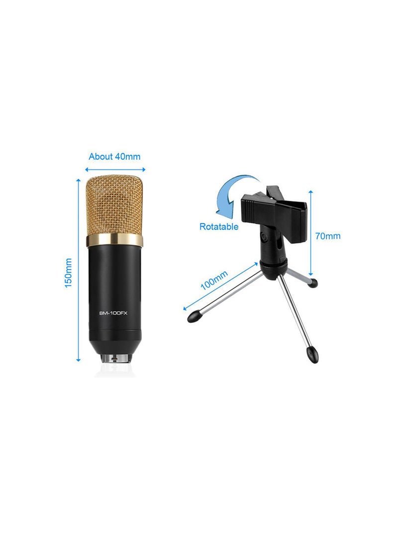 Professional Studio USB Condenser Microphone With Cardioid Studio Recording Mic Black - Image 5
