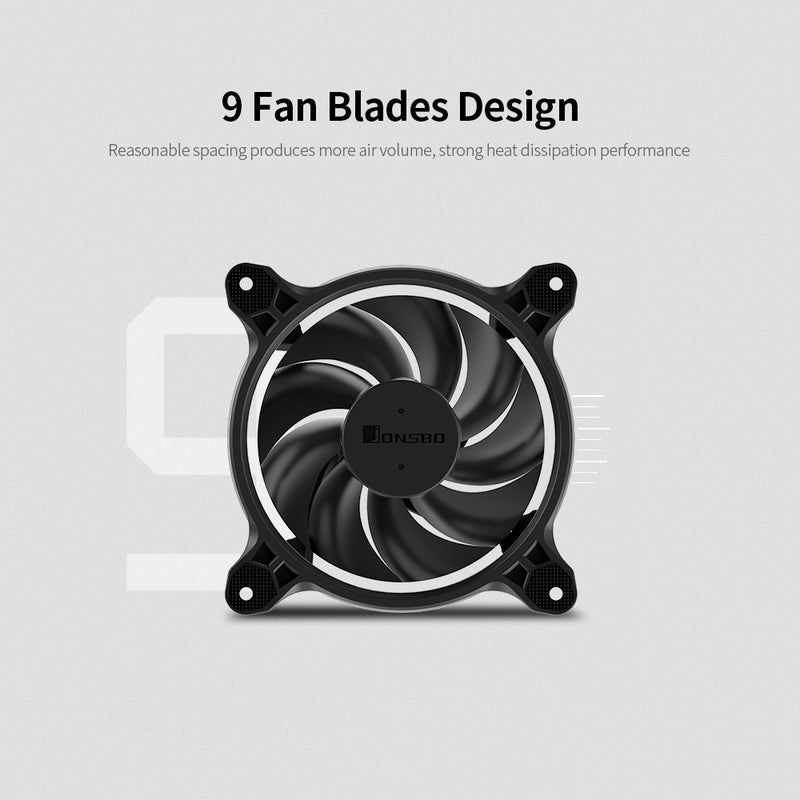12cm Chassis Case Fan With Hydraulic Bearing 25 LED Lamp Beads Black/White  - Image 5