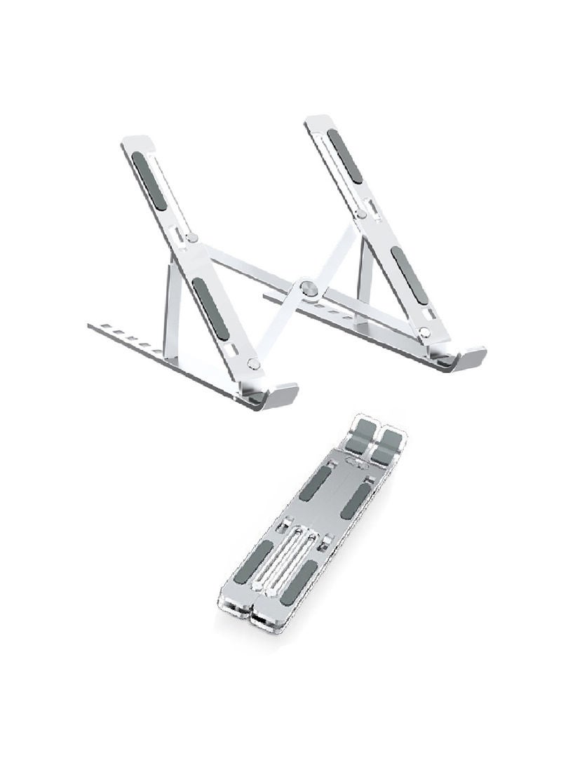 6-Level Adjustable Height Computer Laptop Stand Silver  - Image 1