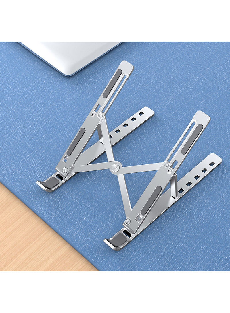 6-Level Adjustable Height Computer Laptop Stand Silver  - Image 4
