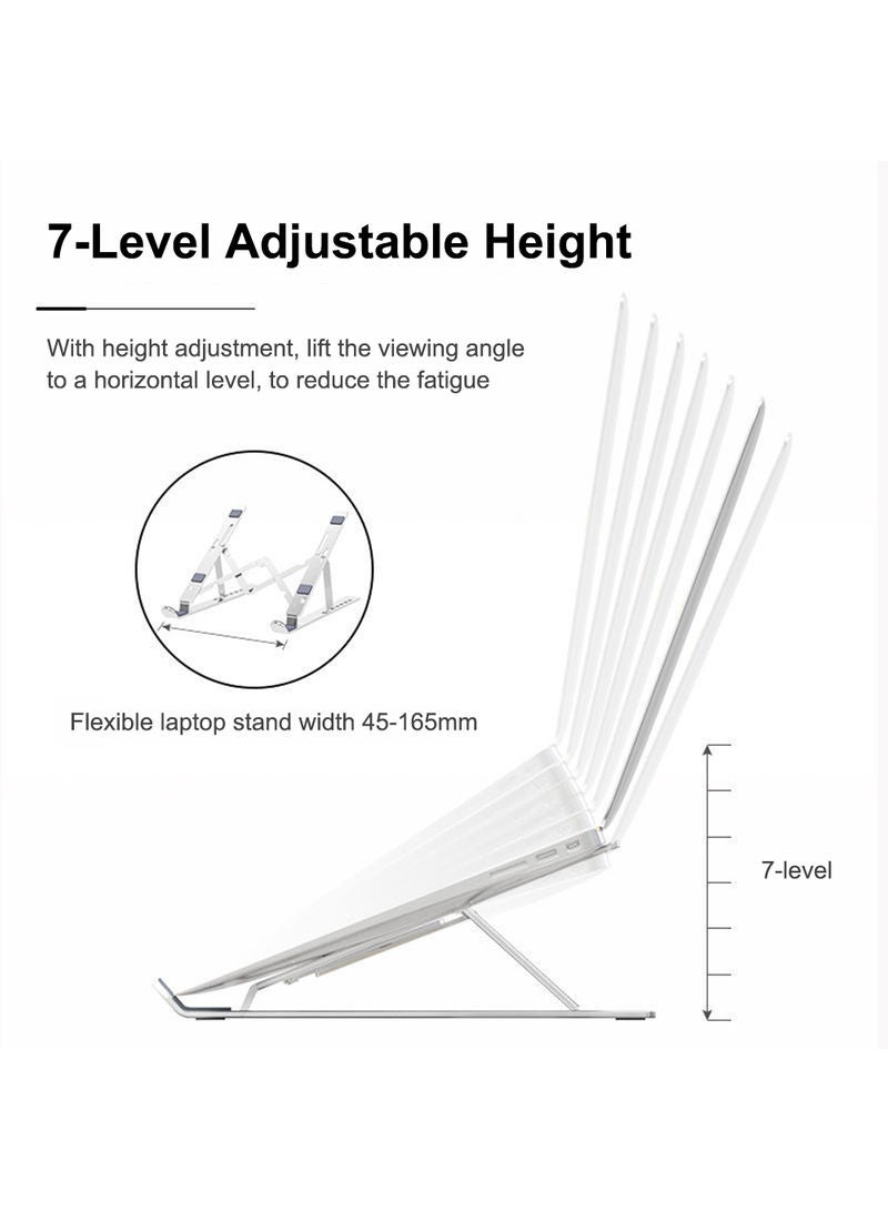 7-Level Adjustable Height Laptop Stand Silver  - Image 3