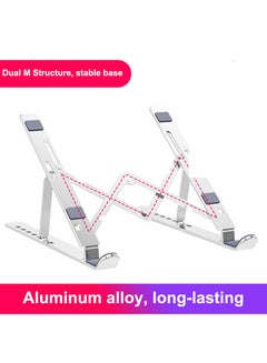 Generic 7-Level Adjustable Height Laptop Stand Silver  - Image 2