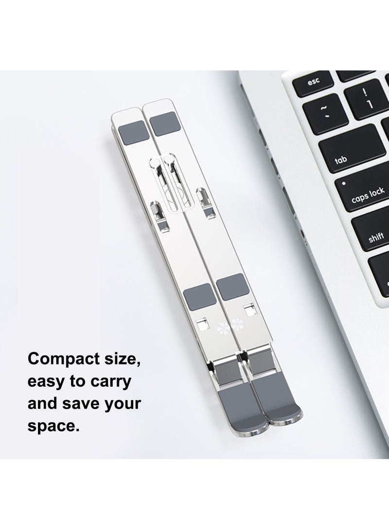 7-Level Adjustable Height Laptop Stand Silver  - Image 4