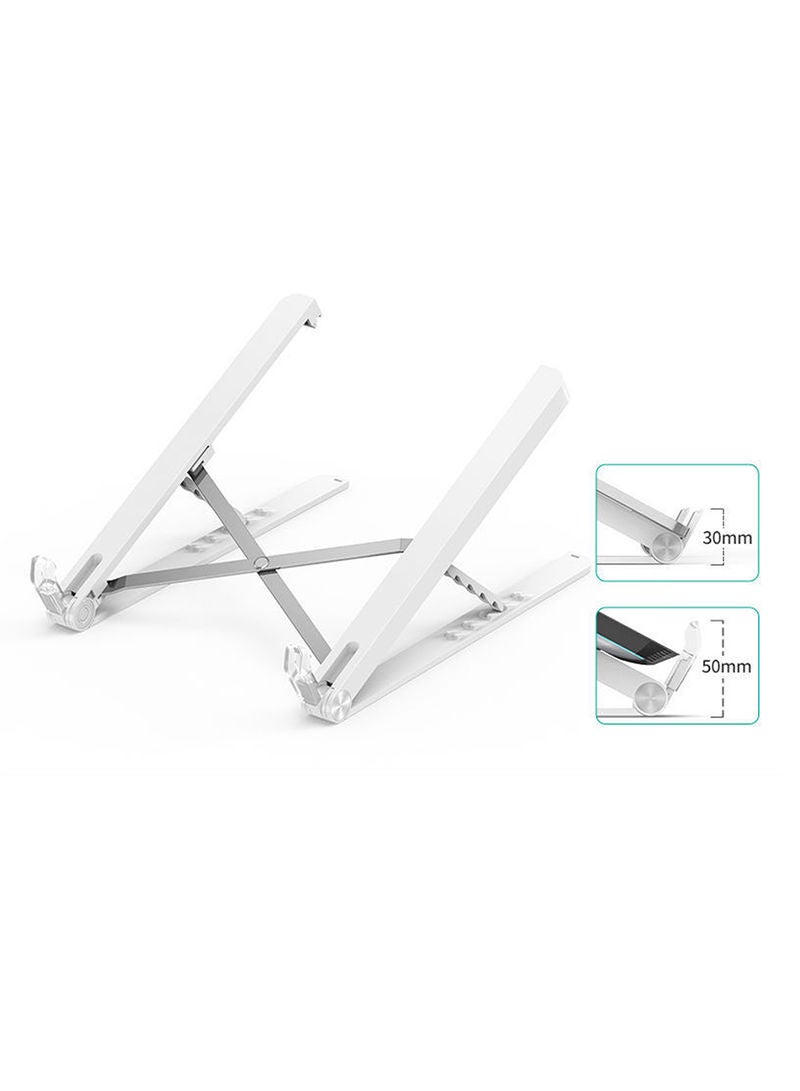 Foldable Height Adjustable Laptop Stand White  - Image 2