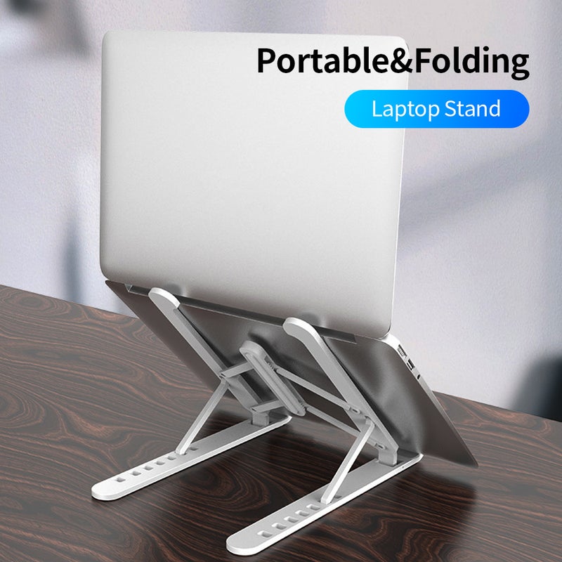 Height Adjustable Laptop Stand Silver - Image 2