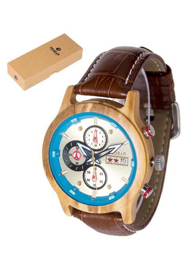 ريداير Men's Alloy Chronograph Wrist Watch J4496G-KM - 42 mm - Brown - Image 1
