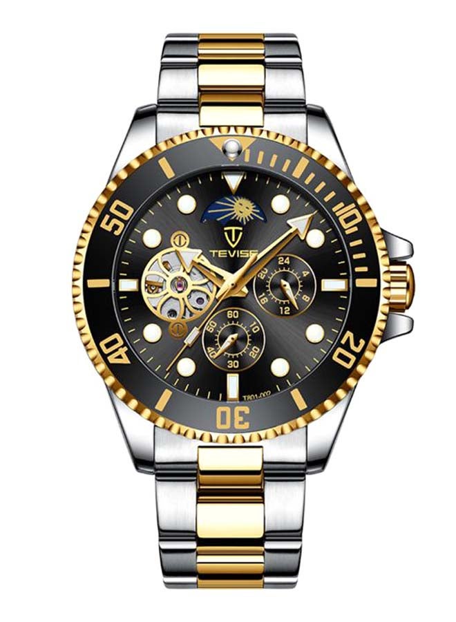 Tevise Men's Stainless Steel Wrist Watch J4488B-G-KM - 42 mm - Silver/Gold - Image 1