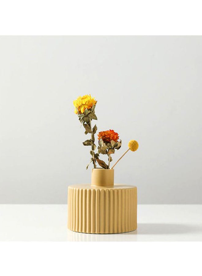 Beauenty Decorative Flower Vase Yellow 13x10cm  - Image 3