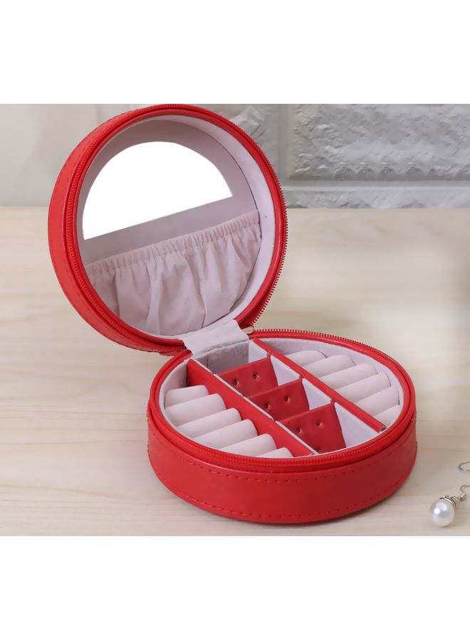 Beauenty Checked Pattern Jewelry Box With Mirror - Image 4