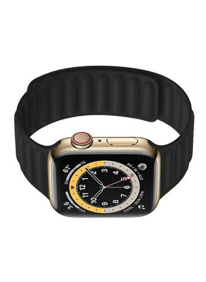 MARGOUN - Leather Link Band For Apple Watch Series 6/SE 44 mm Black - Image 1