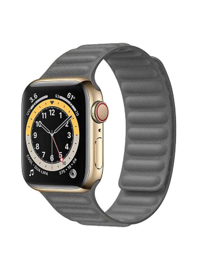 MARGOUN - Leather Link Band For Apple Watch Series 6/SE 44 mm Grey - Image 1
