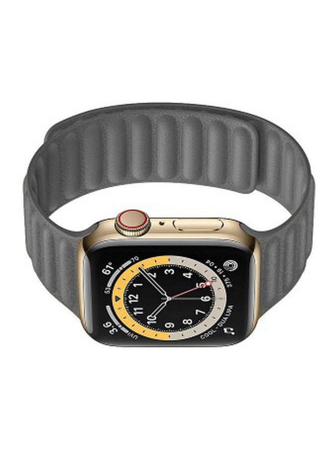 MARGOUN - Leather Link Band For Apple Watch Series 6/SE 44 mm Grey - Image 1