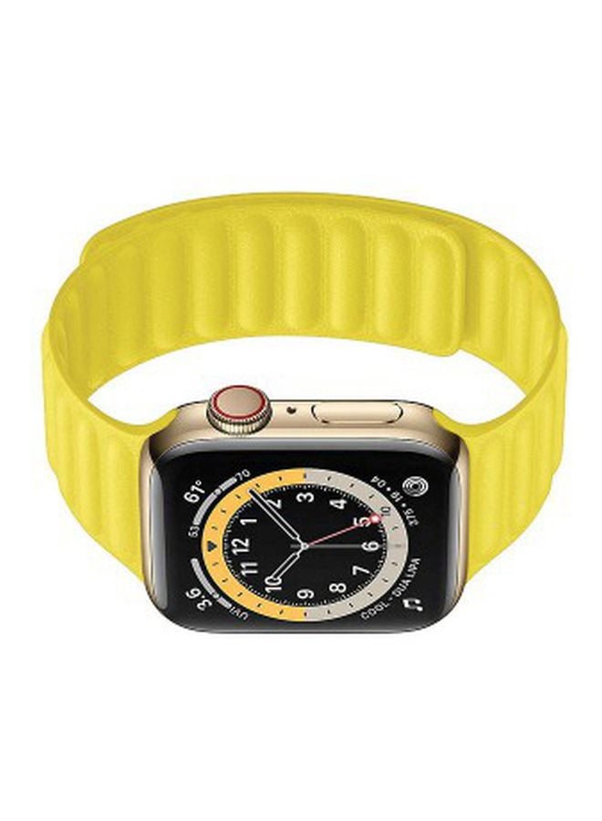 MARGOUN - Leather Link Band For Apple Watch Series 6/SE 40 mm Yellow - Image 1