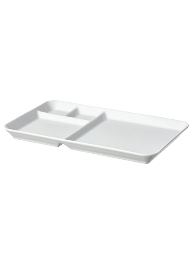 Ceramic Plate With Compartments White 31cm