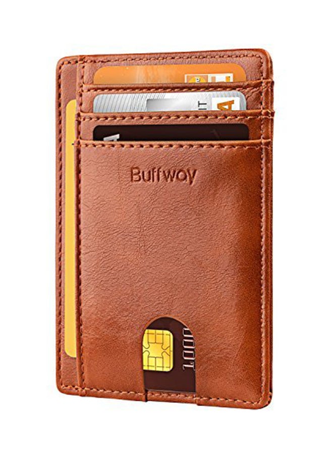 Buffway Slim Design Card Holder Brown - Image 1