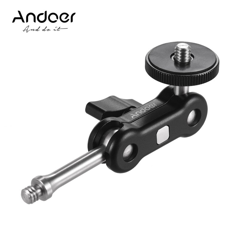 ANDOER Multi-functional Dual Ball Head Mount Adapter Black - Image 1