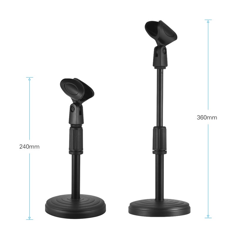 180 Degree Rotation Adjustable Desk Mic Stand Black