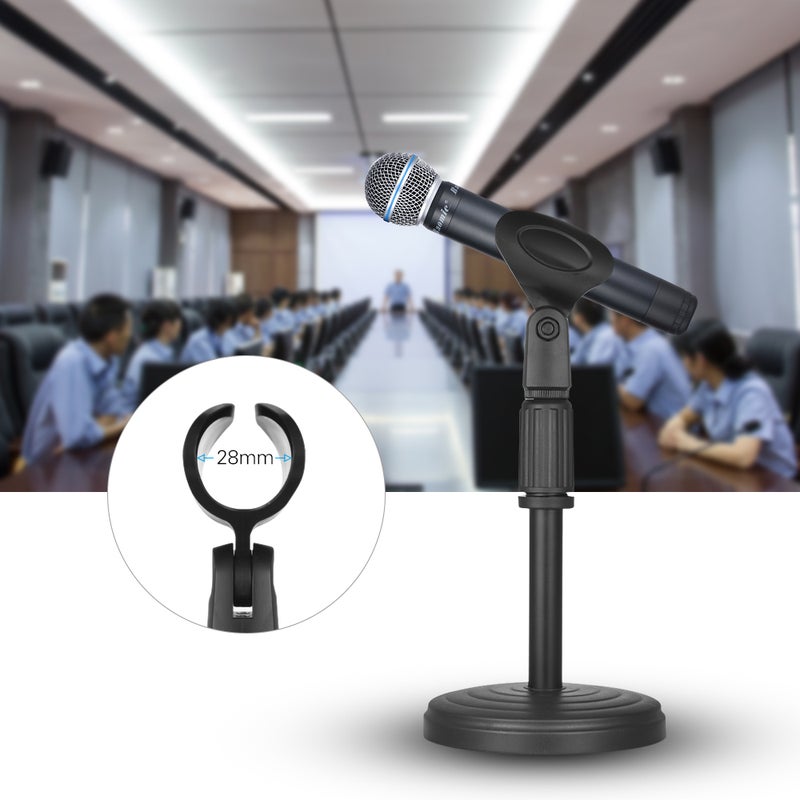 180 Degree Rotation Adjustable Desk Mic Stand Black