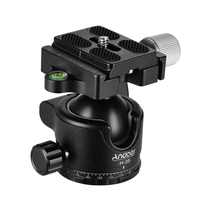 ANDOER 5-Piece Panorama U-Groove Low Gravity Tripod Ball Head Set Black - Image 1