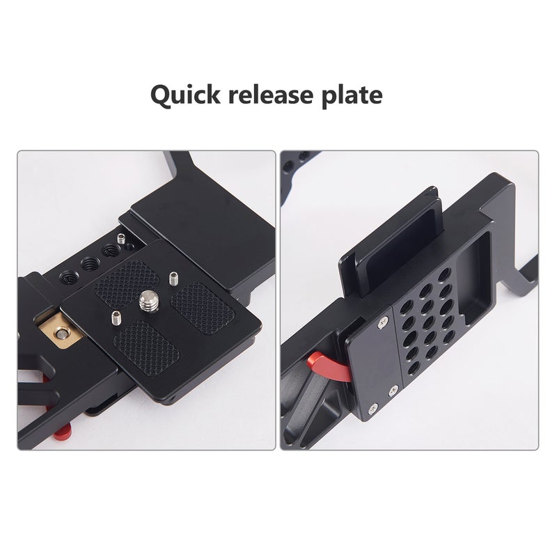 ANDOER 3-Piece Camera Cage Set With Quick Release Plate Black - Image 5