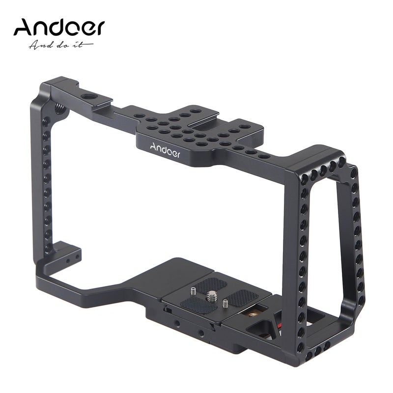 ANDOER 3-Piece Camera Cage Set With Quick Release Plate Black - Image 4