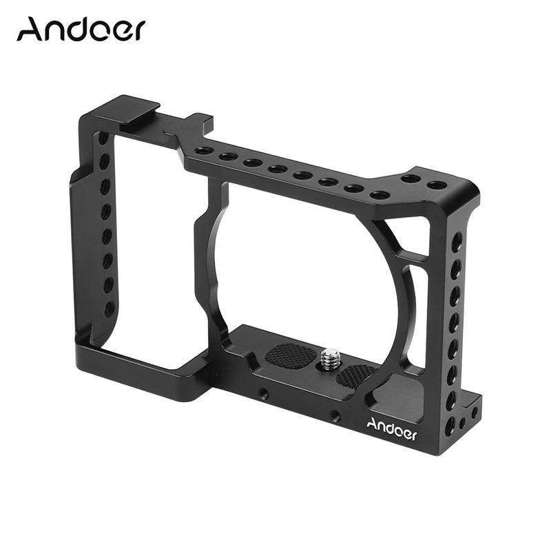 ANDOER Camera Cage With Cold Shoe Mount Black - Image 2