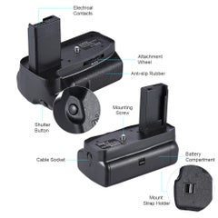 ANDOER 3-Piece Vertical Battery Grip Holder Set Black  - Image 4