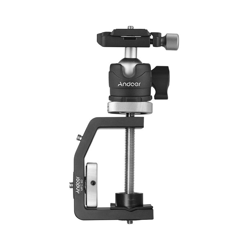 ANDOER 2-Piece Multi-functional C-Shaped Clamp Set Black/Silver - Image 2