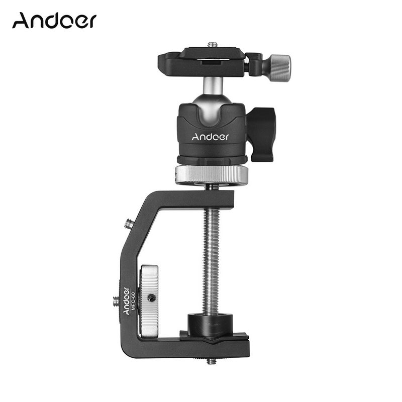 ANDOER 2-Piece Multi-functional C-Shaped Clamp Set Black/Silver - Image 4