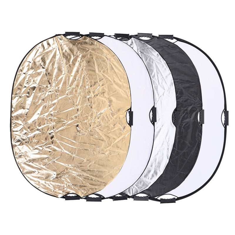 ANDOER - 5-In-1 Round Collapsible Multi-Disc Studio Light Reflector Black - Image 1