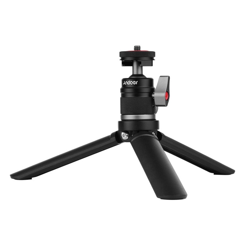 ANDOER Mini Cold Shoe Ball Head Tripod Black  - Image 1