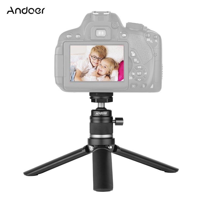 ANDOER Mini Cold Shoe Ball Head Tripod Black  - Image 2