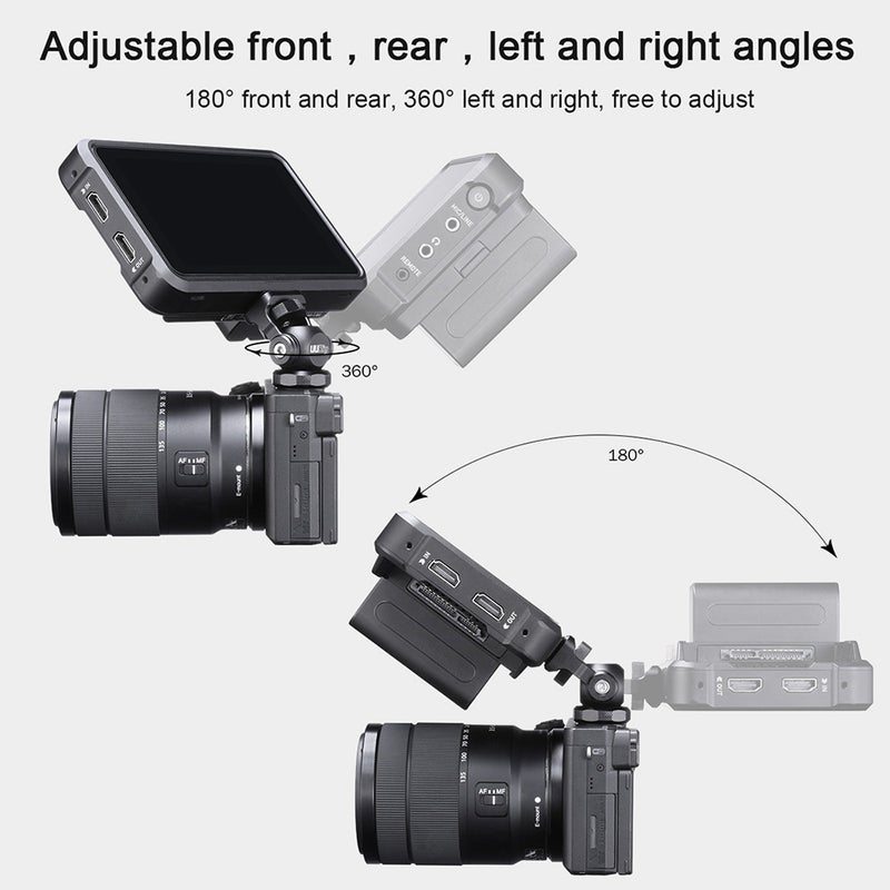Mini Camera Monitor Mount Bracket Holder with Cold Shoe Black  - Image 2