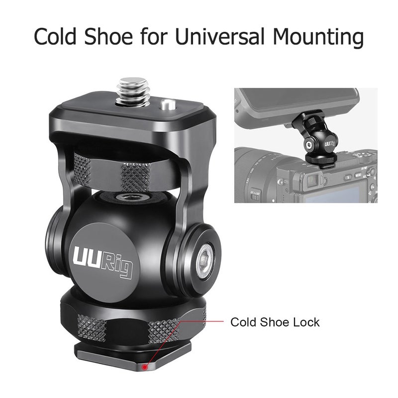 Mini Camera Monitor Mount Bracket Holder with Cold Shoe Black  - Image 4