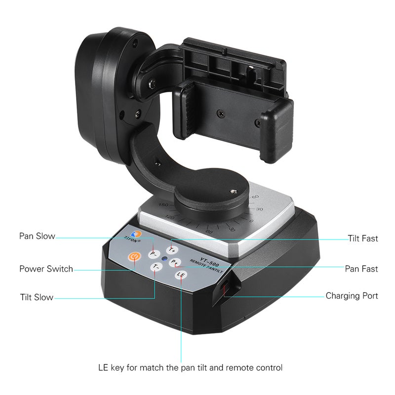 Remote Control Pan Tilt Automatic Motorized Rotating Video Tripod Multicolour