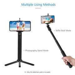 Generic Portable Handheld Adjustable Extension Pole Selfie Stick Black  - Image 5