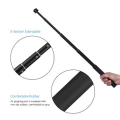 Generic Portable Handheld Adjustable Extension Pole Selfie Stick Black  - Image 3